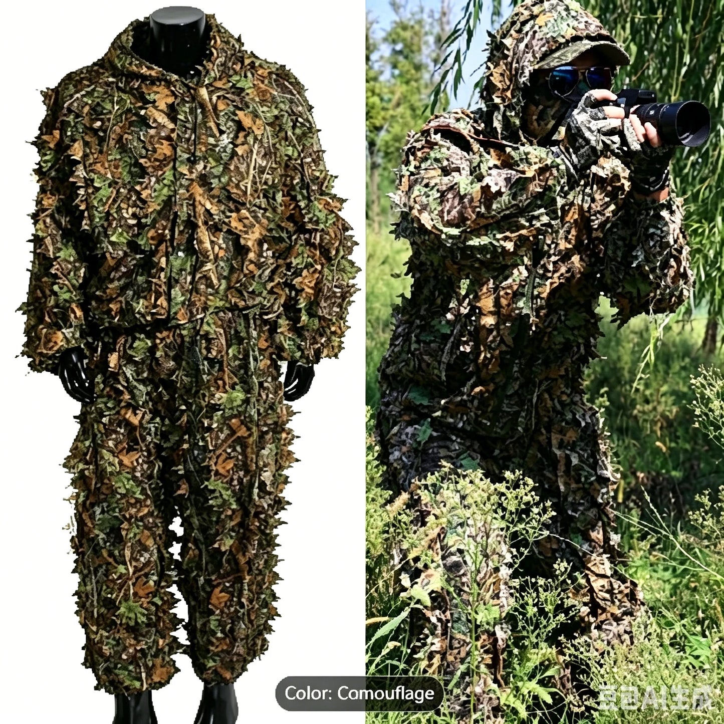 Men's Lightweight 3D Ghillie Hunting Camouflage Suit