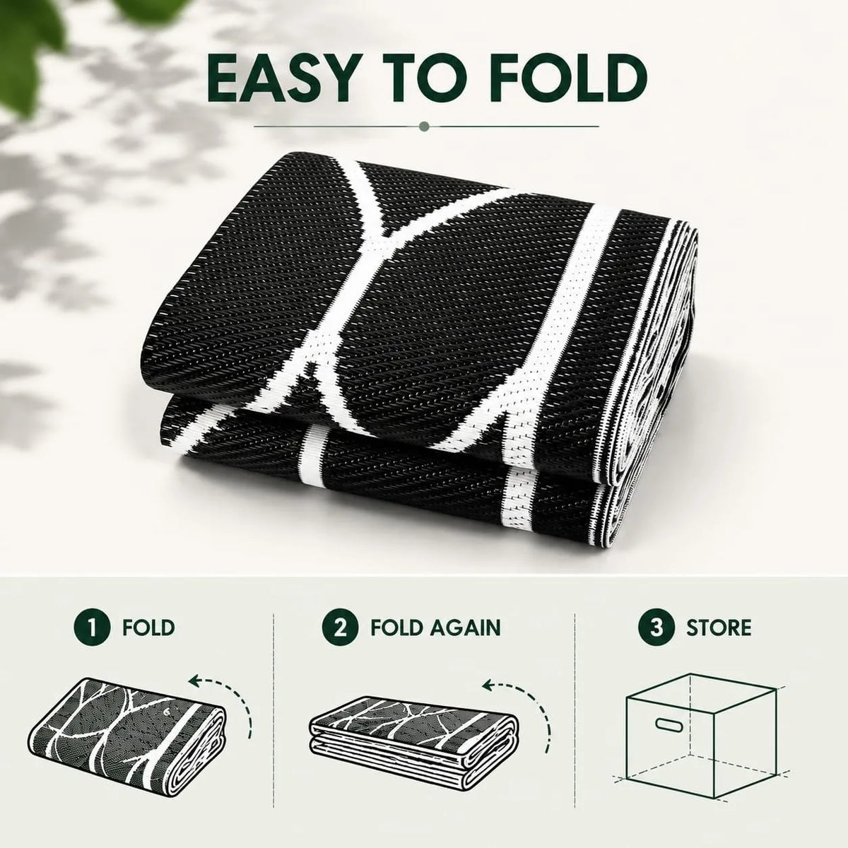 Waterproof Reversible Plastic Straw Patio Rug With Quick Dry Design