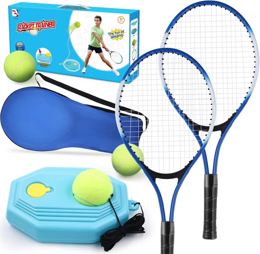 Kids 7 Tennis Racket Set With Trainer And Rebound Balls