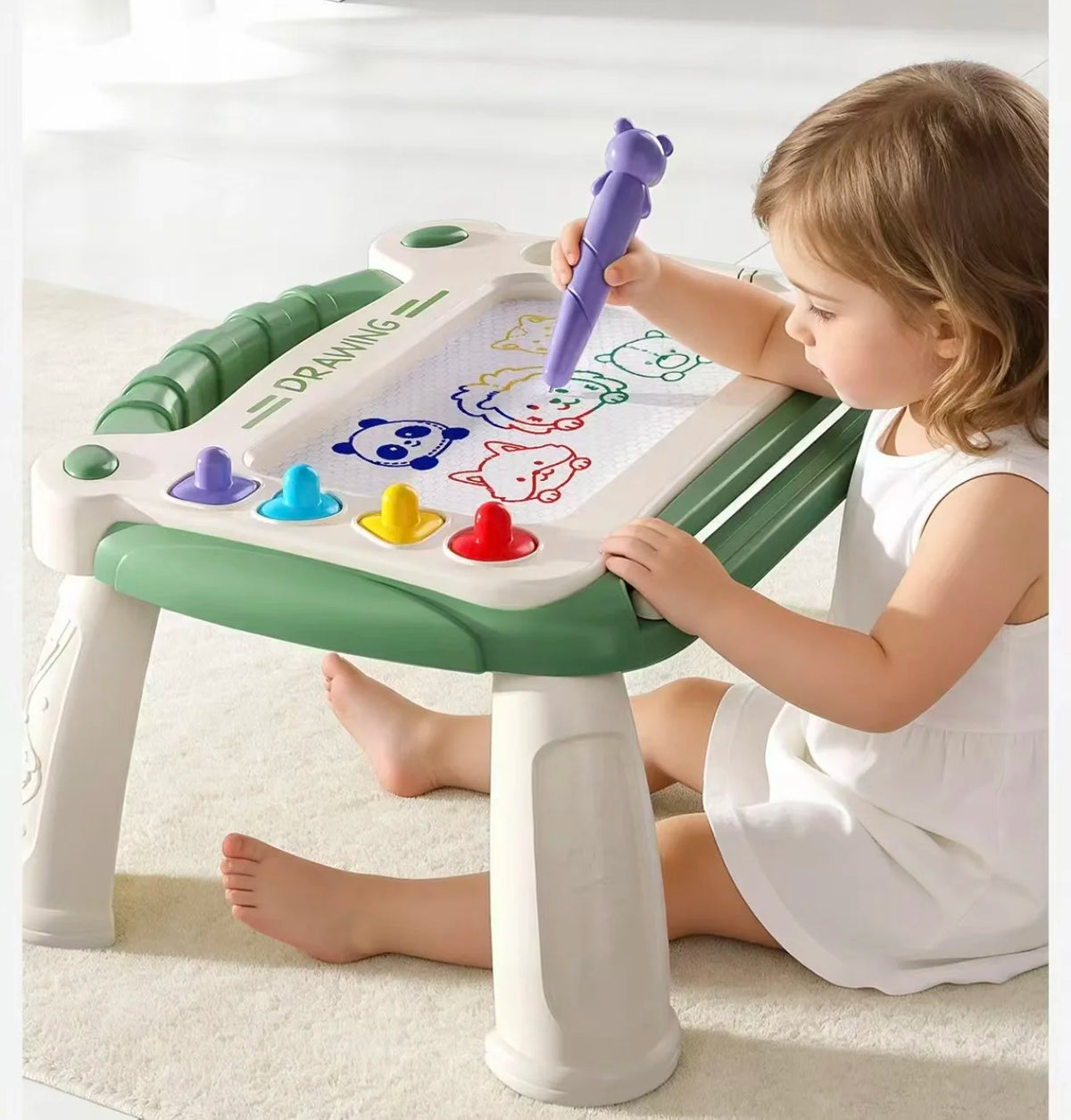 Erasable Magnetic Drawing Board For Kids With Stamps And Pen