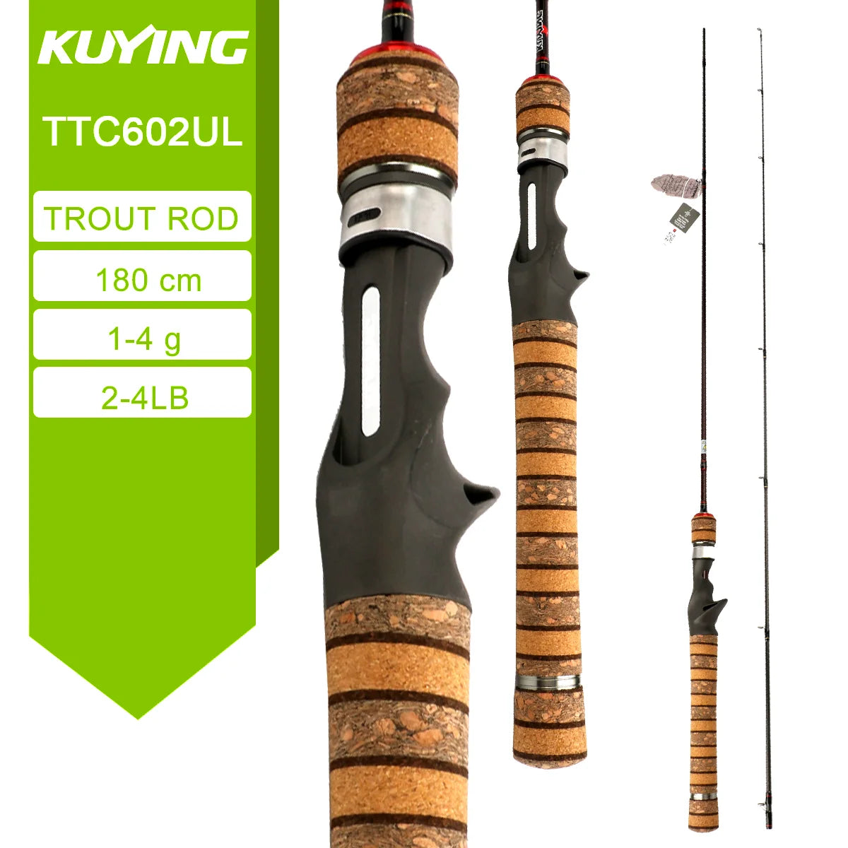 Kuying Carbon Fiber Two Piece Baitcasting Fishing Rod