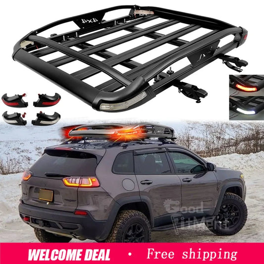 Jeep Compass Aluminum Roof Rack Cargo Carrier LED Light