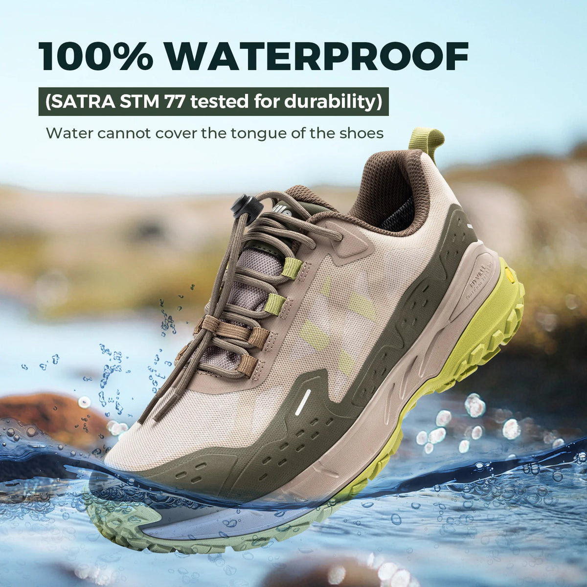 FitVille Men'S Wide Waterproof All-Terrain Hiking Trekking Shoes, Slip-Resistant Quick Lace Walking Trainers, Comfort Outdoor Sneakers For Travel, Camping, Running, Wide Feet & All Day Standing