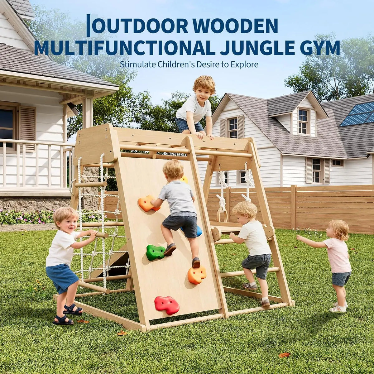 Twister Wooden 6IN1 Kids Indoor Jungle Gym Climber Playset