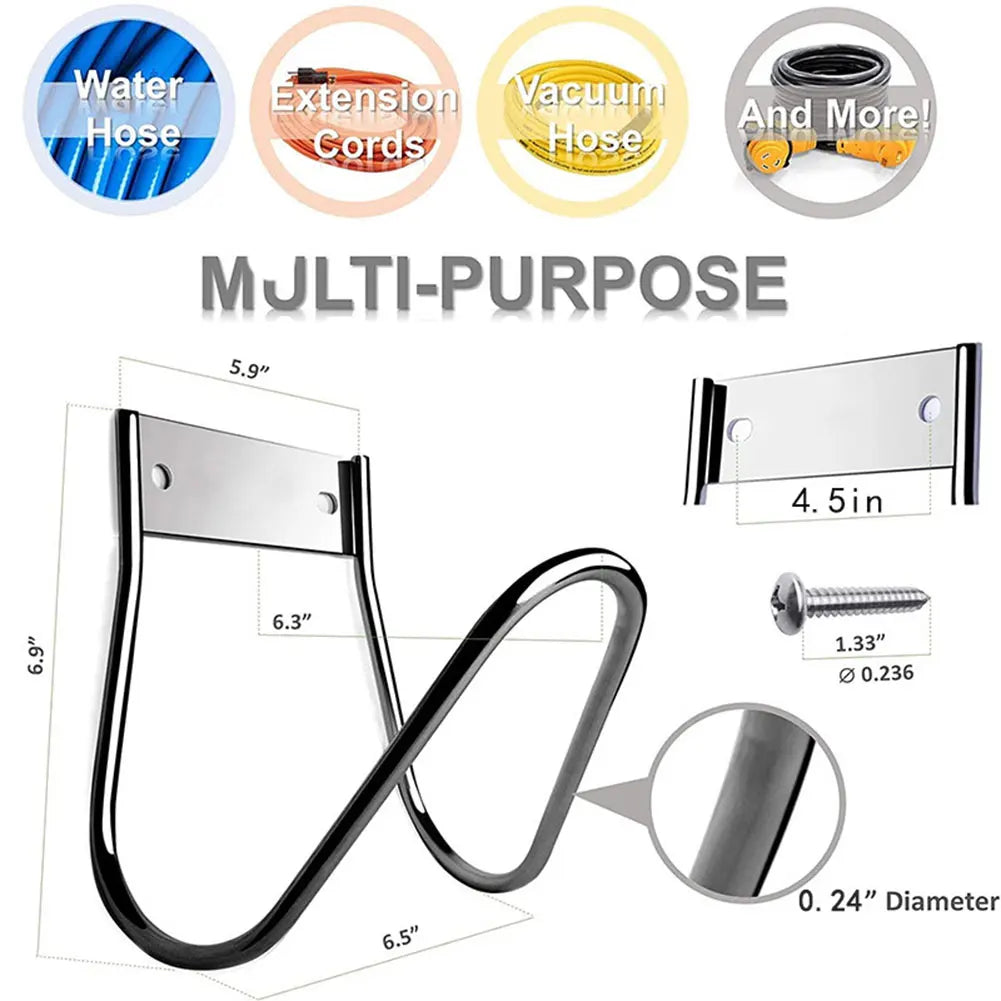 Shunmaii Stainless Steel Garden Hose Holder Wall Mount