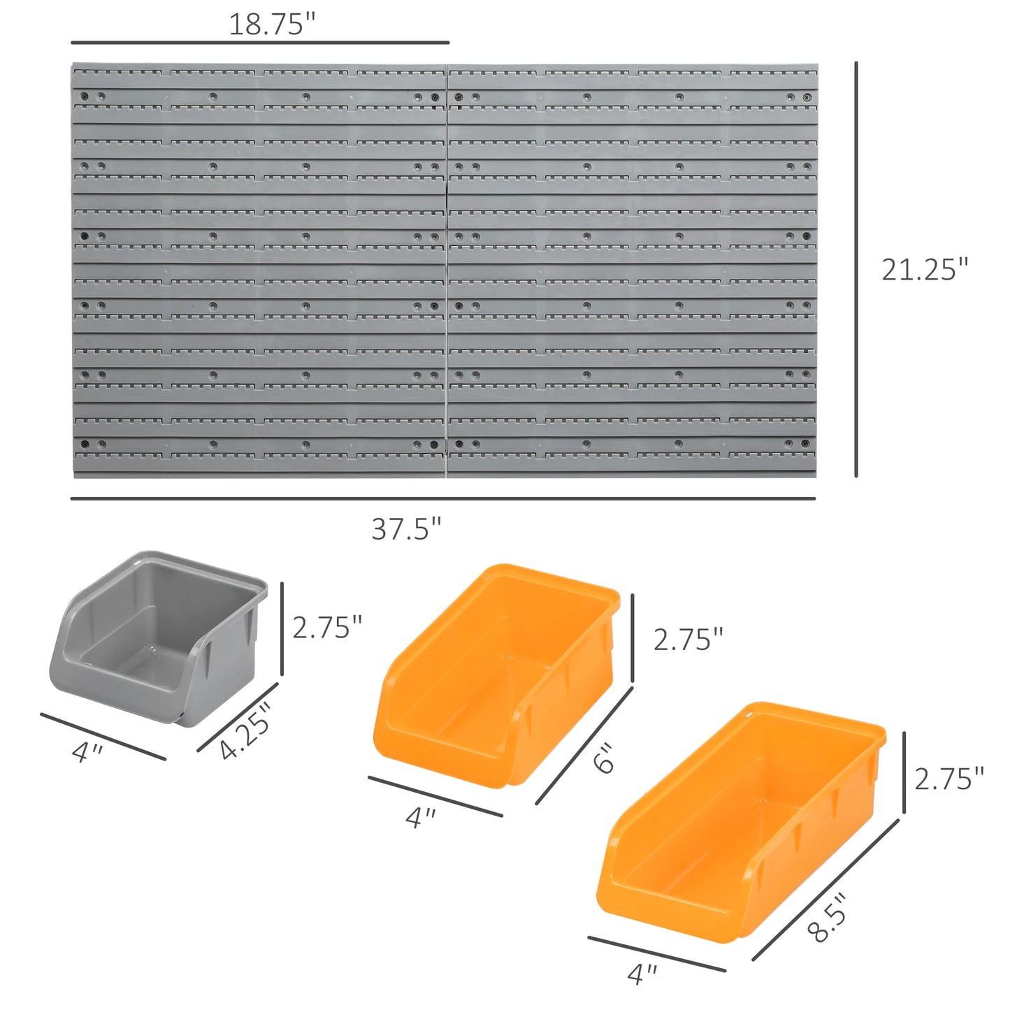 Wall Mounted Pegboard Tool Storage Organizer Rack Kit