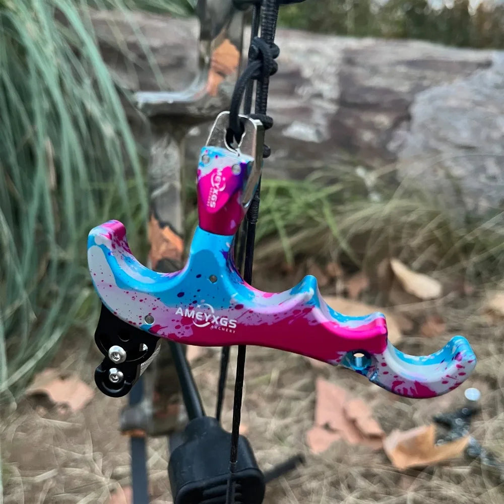 Compound Bow 4 Finger Release Aids Aluminum Alloy 360° Rotatable Jaws Left Right Hand Compatible Adjustable Trigger Archery Shooting Accessories