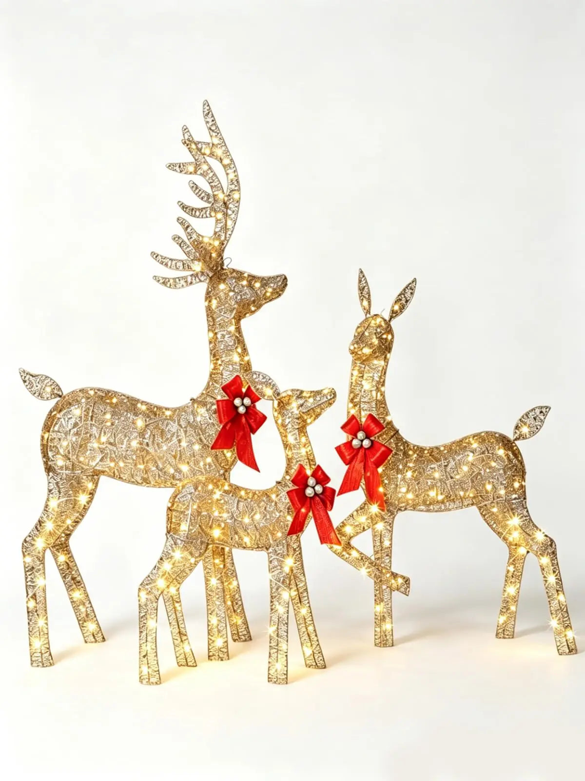 Lighted Christmas Deer Family Set Outdoor Decoration With LED Lights