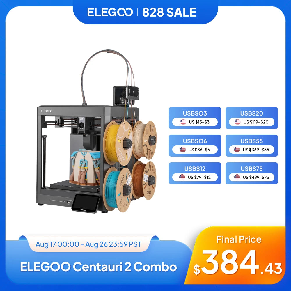 Elegoo Centauri 2 Combo 3D Printer Featuring Canvas Technology