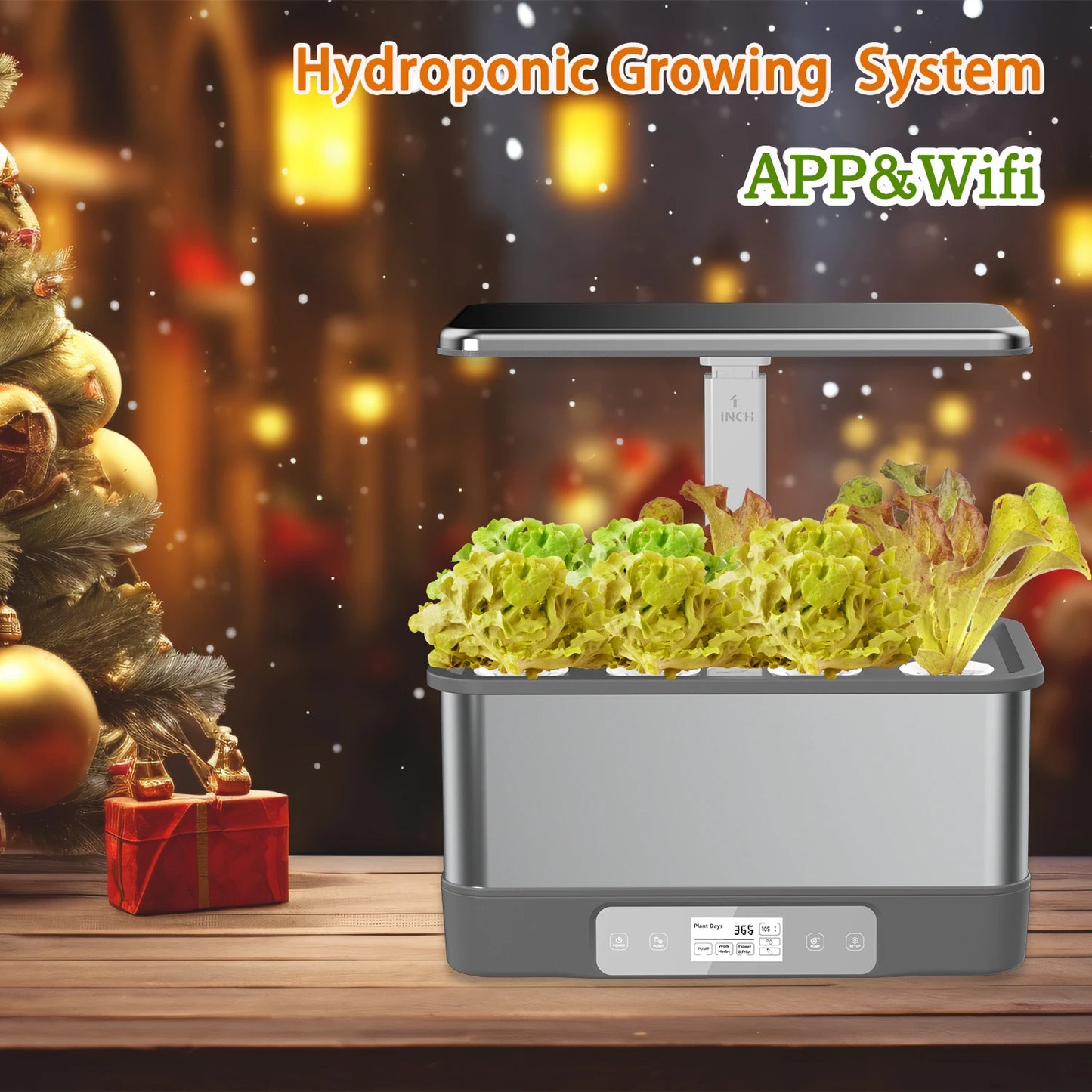BHTNYOO Indoor Hydroponic Garden With 8 LED Grow Lights