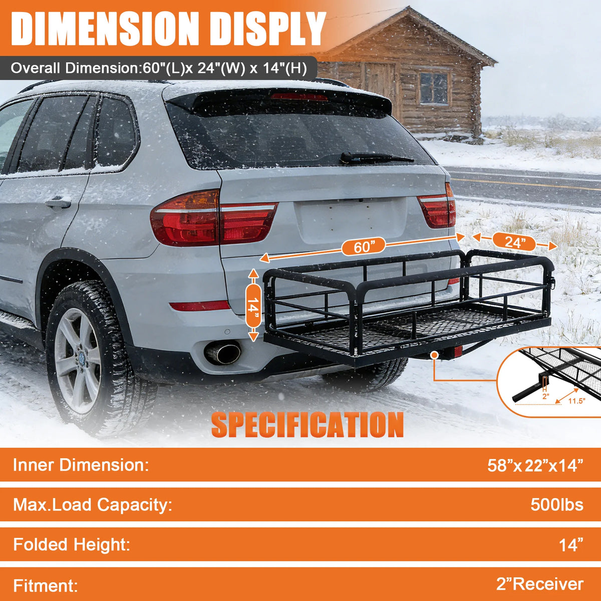 Si Hao Heavy Duty Foldable Rear Mount Cargo Carrier