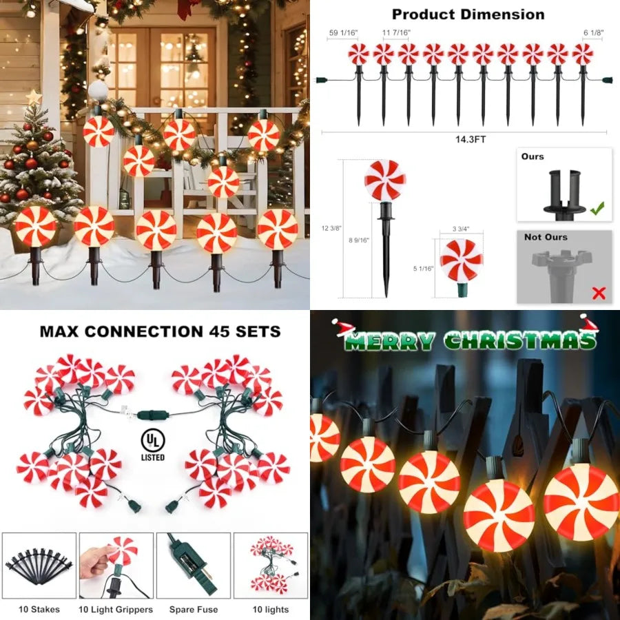 Led Angel Garden Pathway Lights Outdoor Christmas Decor
