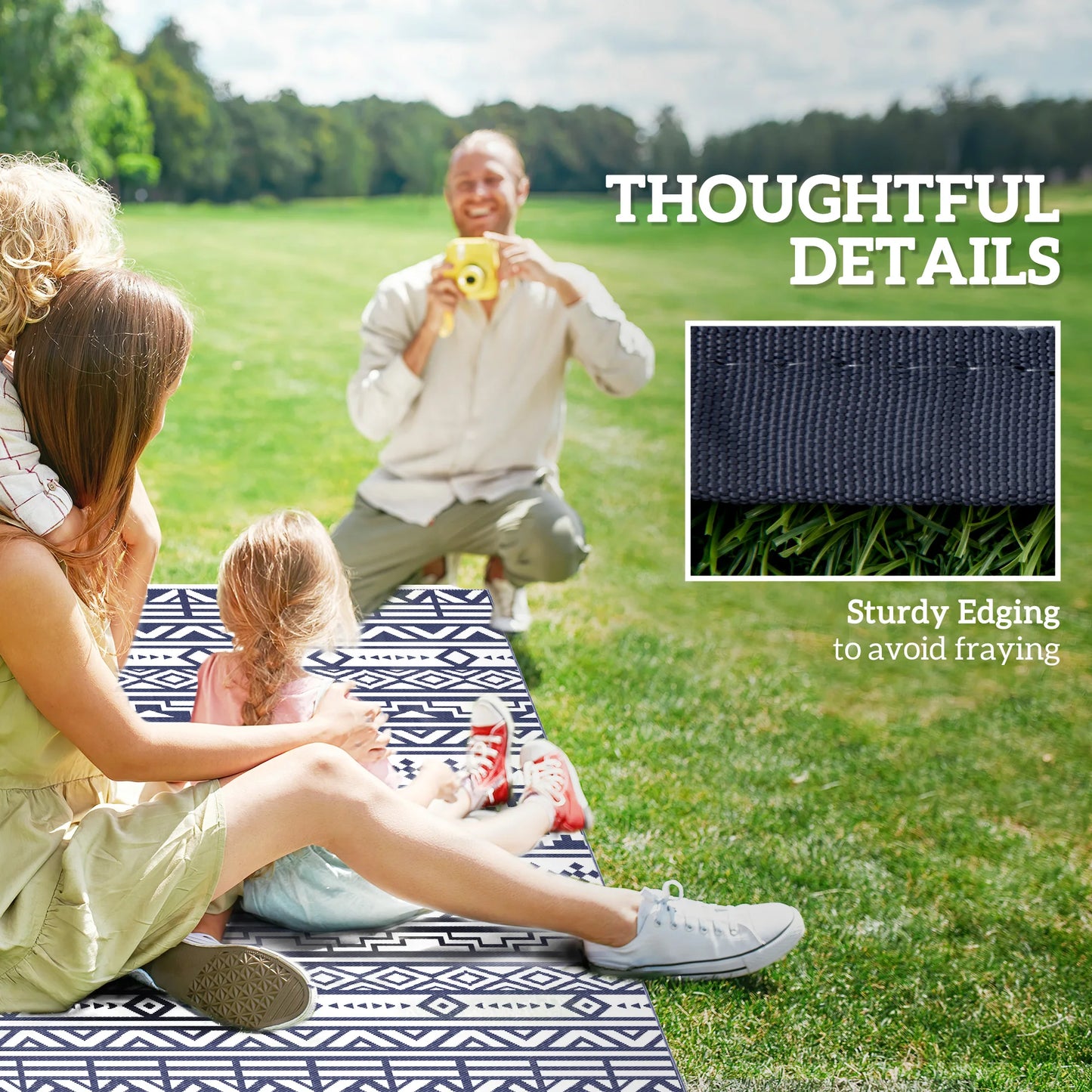 Modern Geometric Polypropylene Indoor Outdoor Area Rug
