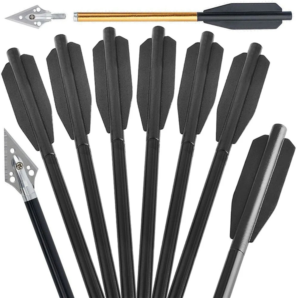 Aluminium Crossbow Arrows 12pcs 6.7 Inch Crossbow Bolts Removable Blade Arrowheads Suitable for Outdoor Archery Shooting Hunting
