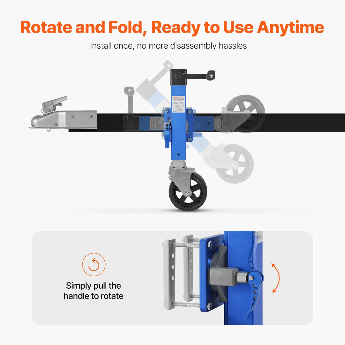 1600lb Heavy Duty Sidewind Trailer Jack With Handle