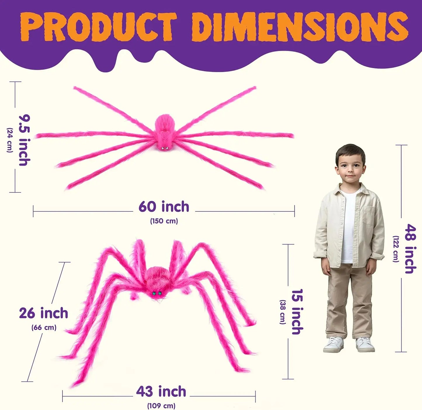 Joyfy Hairy Giant Spider Halloween Outdoor Indoor Decorations