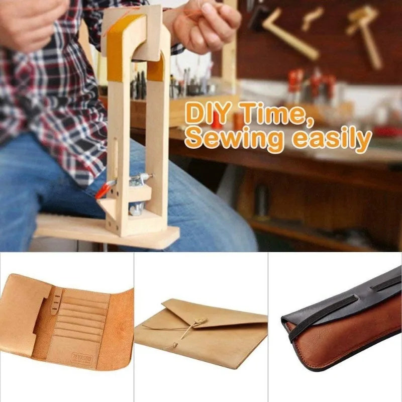 Wooden Leather Stitching Pony Workstation For Diy Hand Sewing