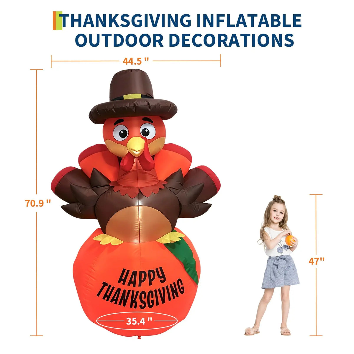 Thanksgiving Inflatable Pumpkin And Turkey LED Outdoor Decoration