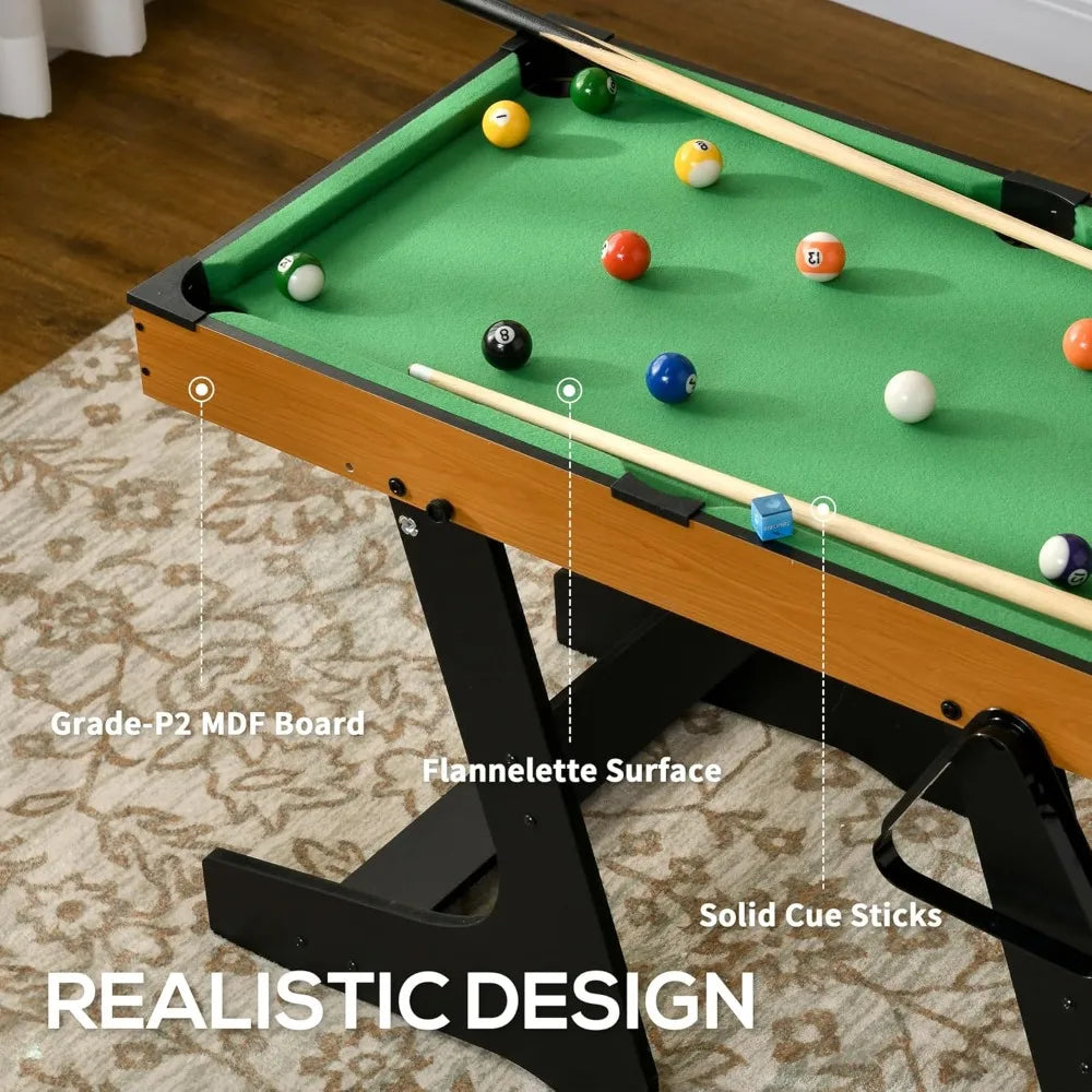 Soozier 38" Foldable Billiards Tabletop Game, Pool Table Set, Fun for The Whole Family with Easy Folding for Storage