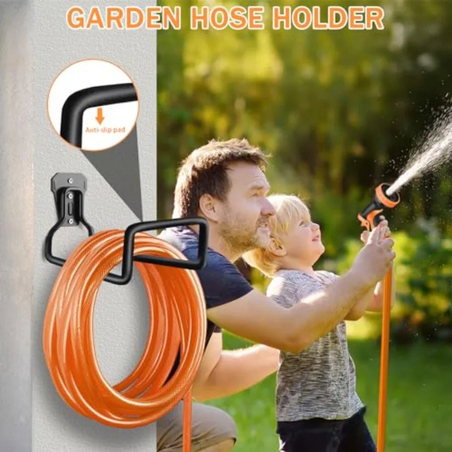 Heavy Duty Metal Garden Hose Hanger Wall Mount Storage Rack