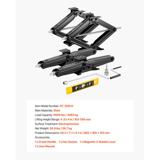 SucceBuy 5000/6500/9000 lbs RV Scissor Jacks RV Stabilizer Leveling Scissor Jacks, Set of 4, Heavy Duty Stabilizer Jack for RV