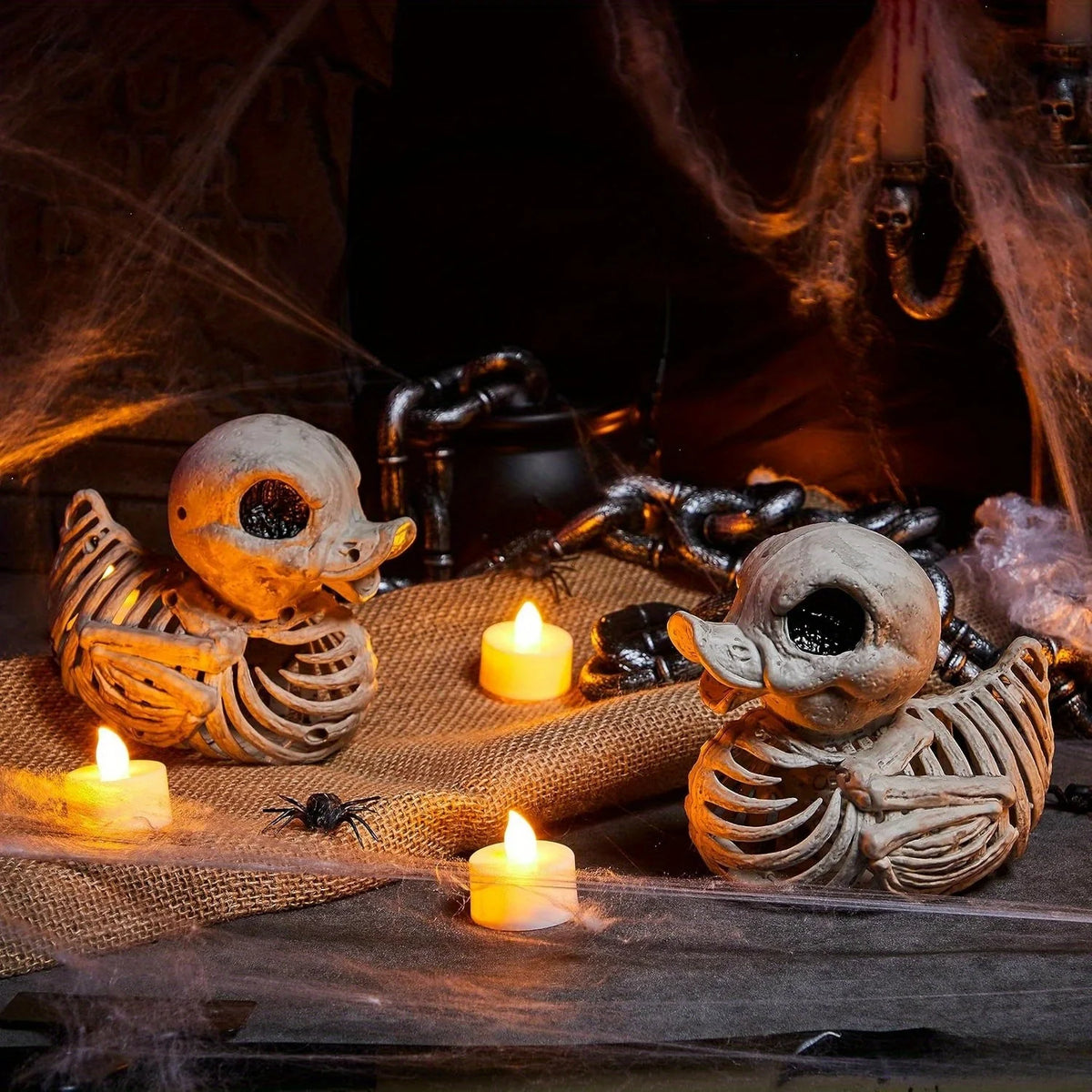 Premium Halloween Duck Skeleton Plastic Spooky Home Garden Prop
