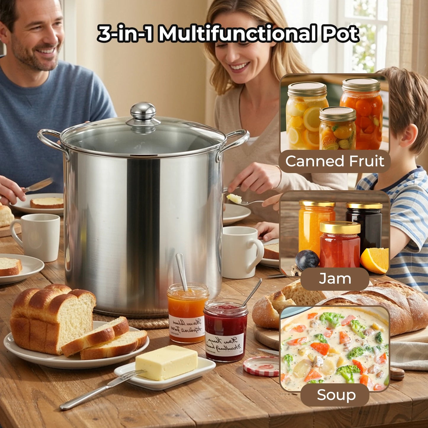 Stainless Steel Water Bath Canner Pot and Canning Kit