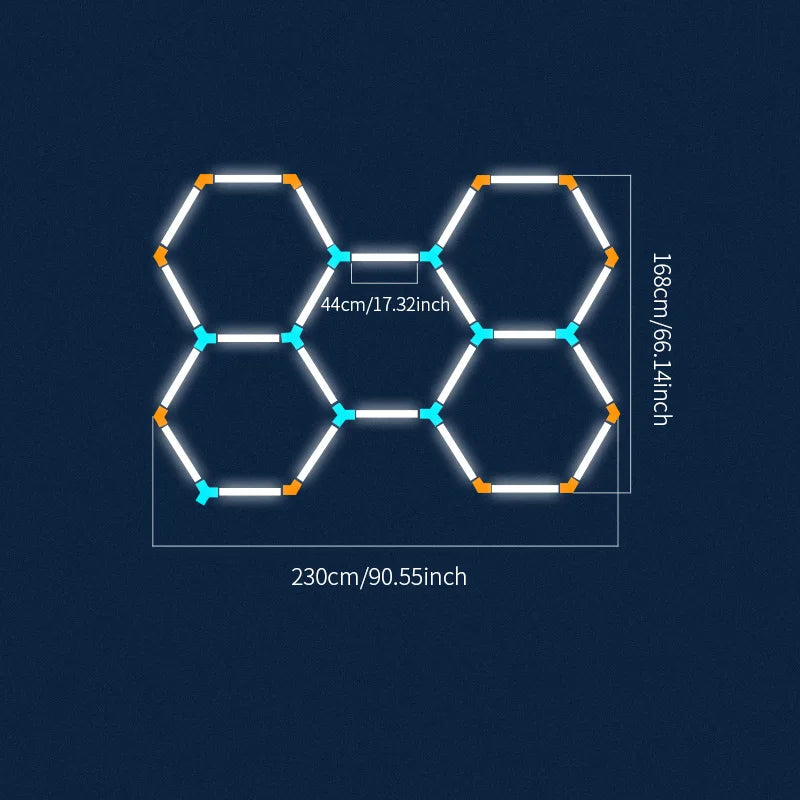 Pibaogu Hexagon Honeycomb LED Ceiling Light For Garage Use
