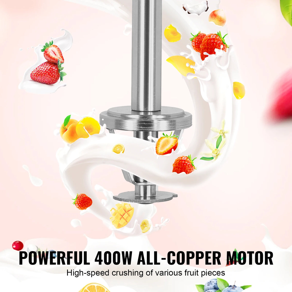 SucceBuy Ice Cream Blender High-Speed Ice Cream Maker Mixer Stir Machine Speed Adjustment Stainless Steel Ice Cream Shaker