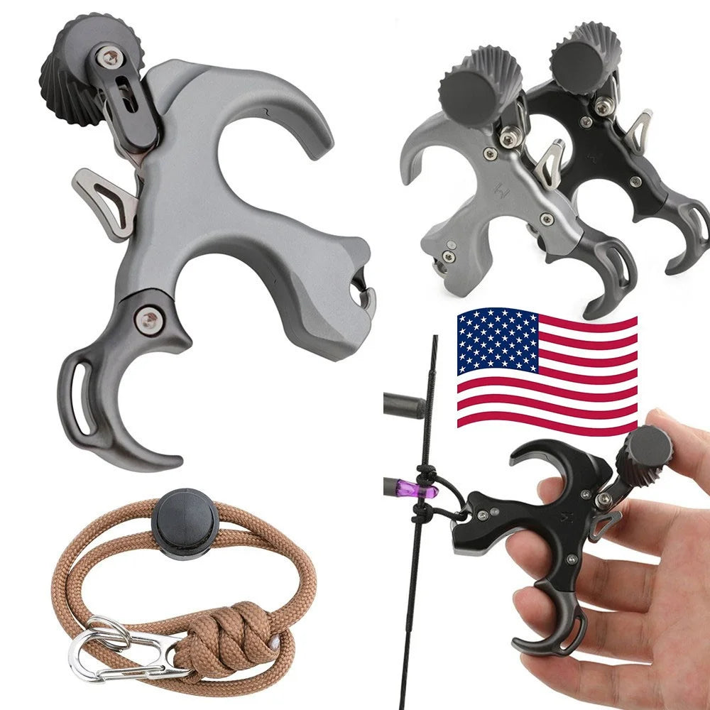 Archery Release Aid 3/4 Fingers Compound Bow Thumb Trigger Release Device Smooth Trigger Grip Outdoor Practice Shooting Gear