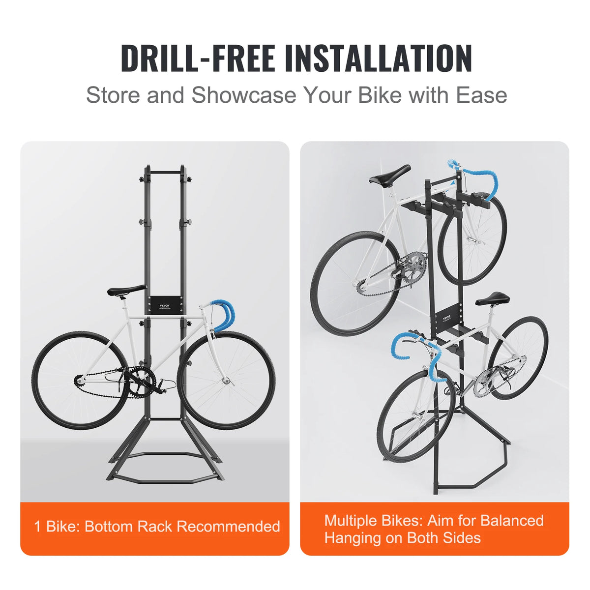 VEVOR Steel Adjustable Vertical Bike Storage Rack For Garage