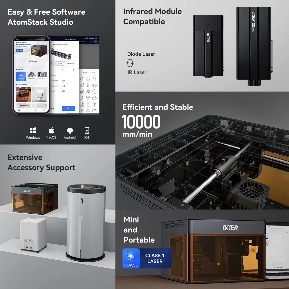 Ikier Flex High Precision Portable Laser Engraver Machine