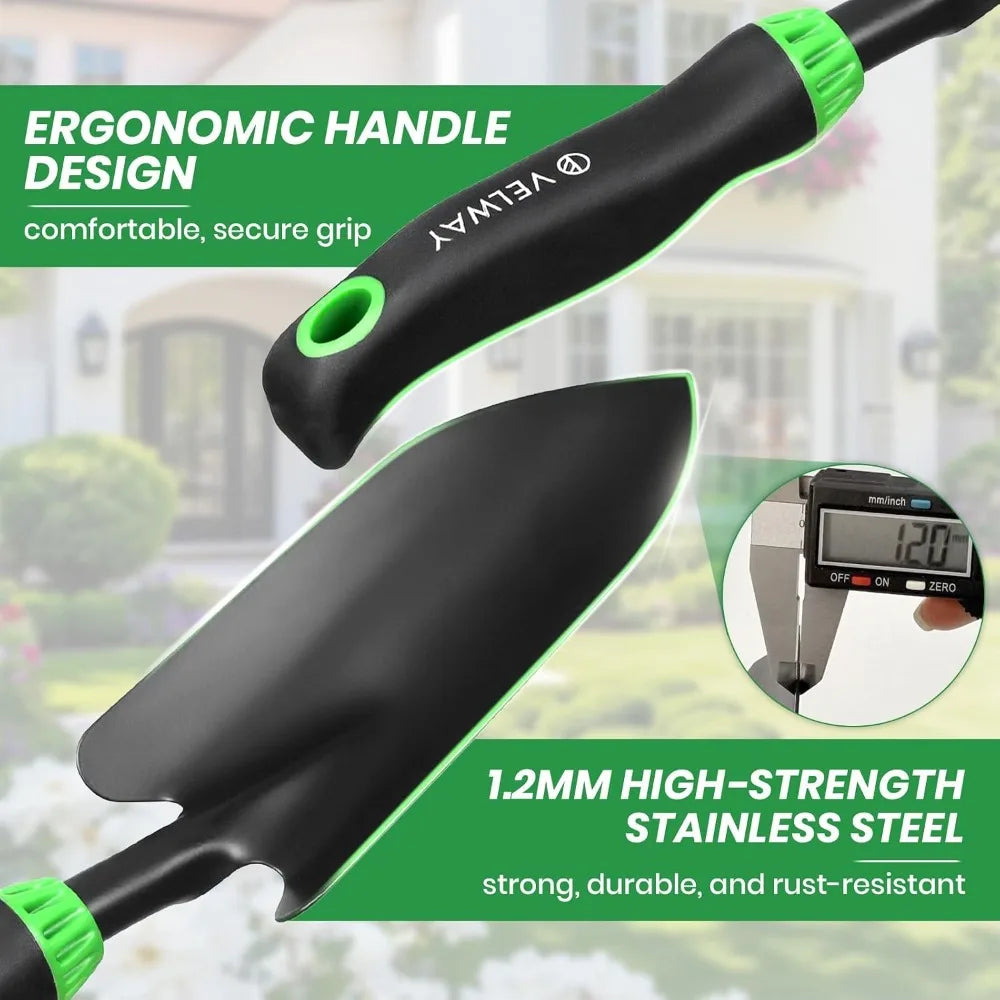 11-Piece Heavy Duty Garden Tools Set with Ergonomic Handles | Rust-Proof, Carry Bag – Ideal Gardening Gift for All