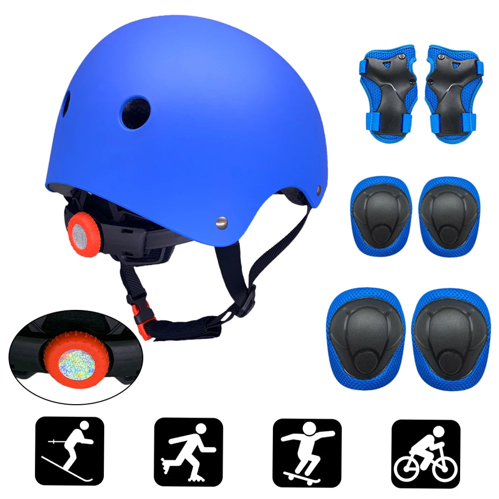 Kids Adjustable Skateboard Protective Gear Set With Helmet