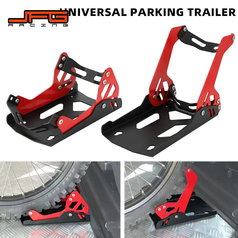 JFGRACING Heavy Duty Motorcycle Trailer Front Wheel Stand Parking Chock