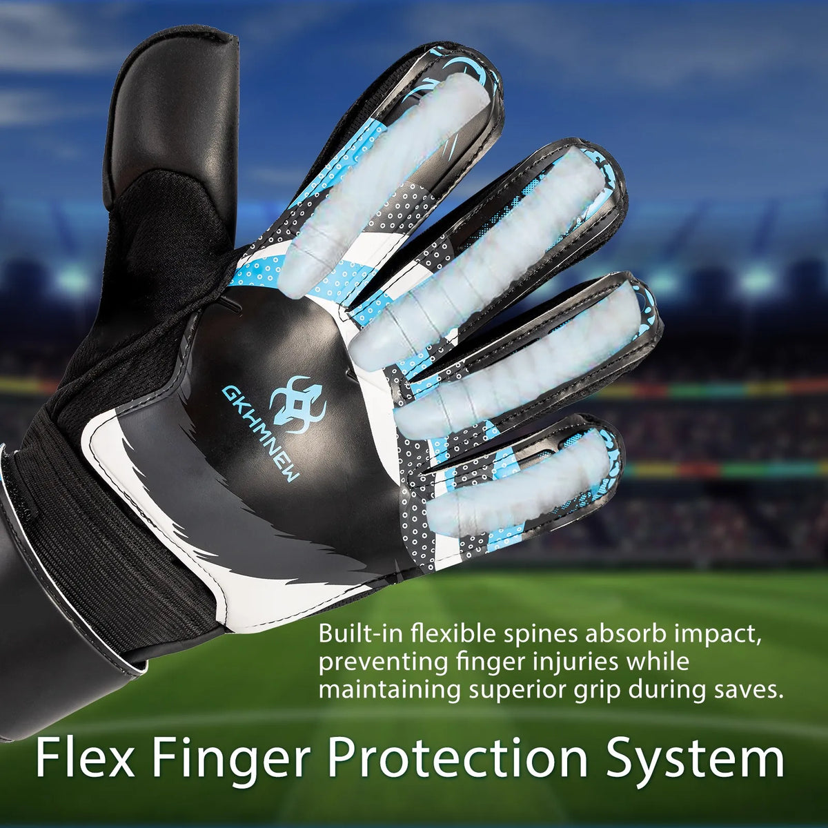 GKHMNEW Youth Soccer Goalkeeper Gloves With Strong Grips