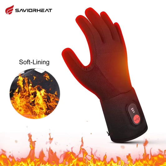 Savior Heated Gloves Electric Skiing Winter Warm Support Touch Screen Glove Men Women Snowboarding Thermal Skiing Liner Outdoor