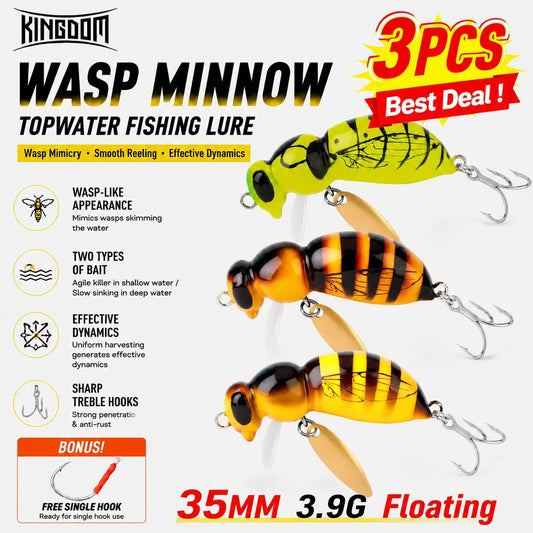 Kingdom Floating Wasp Minrow Hard Plastic Fishing Lure