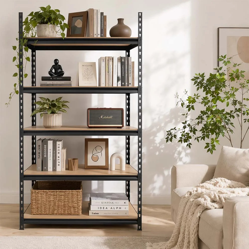 Heavy Duty Adjustable Metal Storage Rack With Mdf Shelves