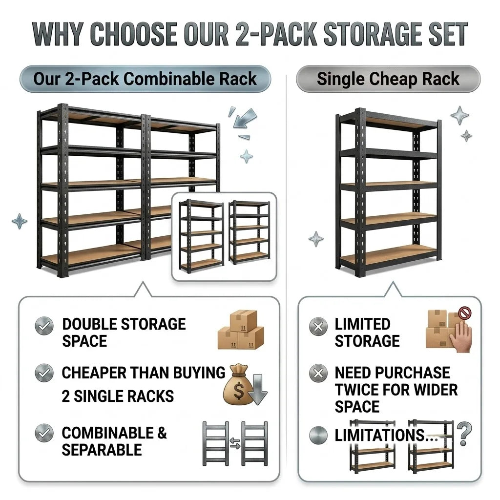 Heavy Duty Adjustable Metal Storage Shelving Rack System