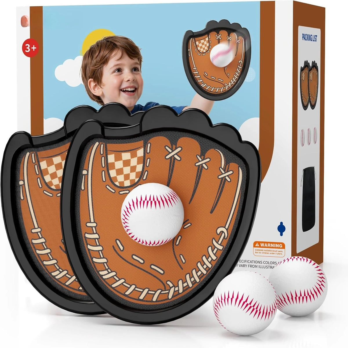Kids Interactive Sticky Catch Ball Game With Two Paddles