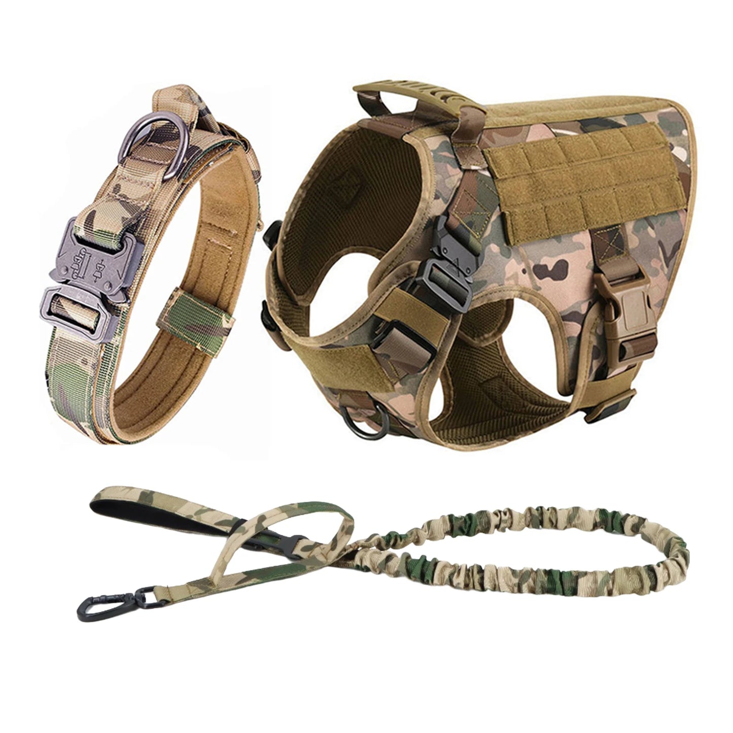 Petavel Tactical Dog Harness With Quick Release Padded Molle Vest