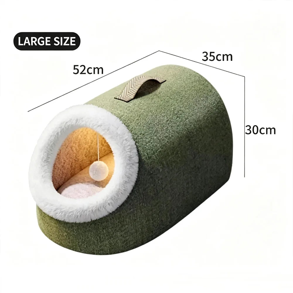 Heated Enclosed Cat Bed With Automatic Overheat Protection