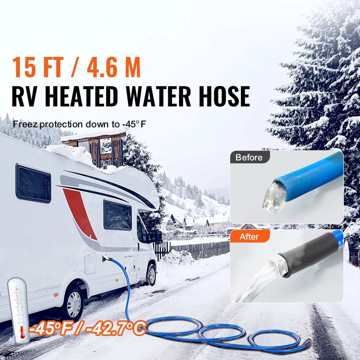 VEVOR Heated Water Hose With Automatic Self Regulating Technology