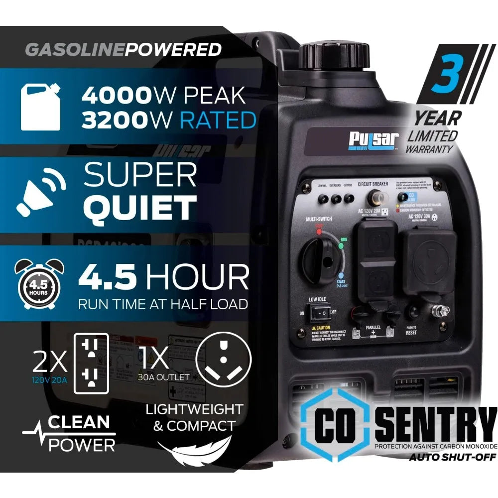 Ultra Quiet Portable Gas Inverter Generator 4000W Peak