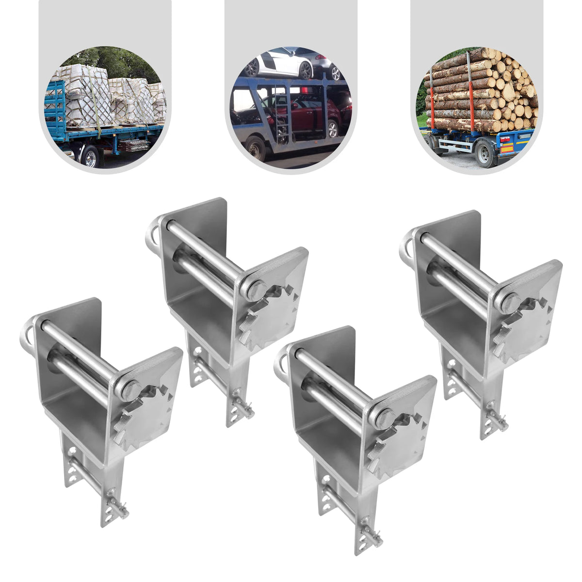 Trailer Stake Pocket Winch Galvanized Carbon Steel Spray Coating Wear Resistant 5400lbs Working Load 16200lbs Breaking Strength Flatbed Truck Ratchet Tie Down Cargo Lashing Pocket Winch For Flatbed Truck Logistics Freight