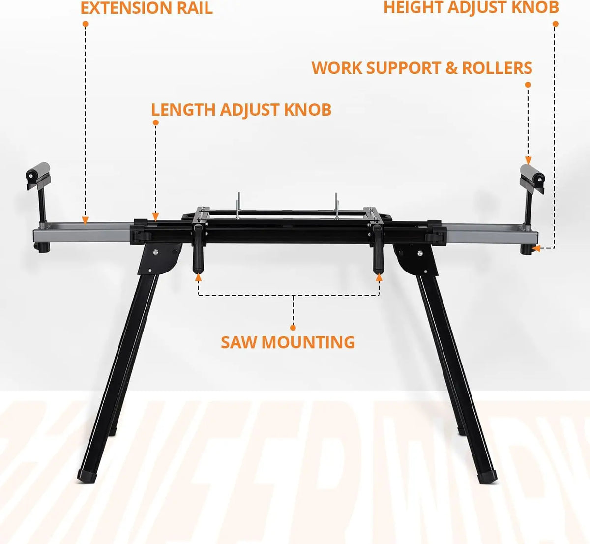 HiMISS Adjustable Folding Miter Saw Stand With Quick Release Brackets