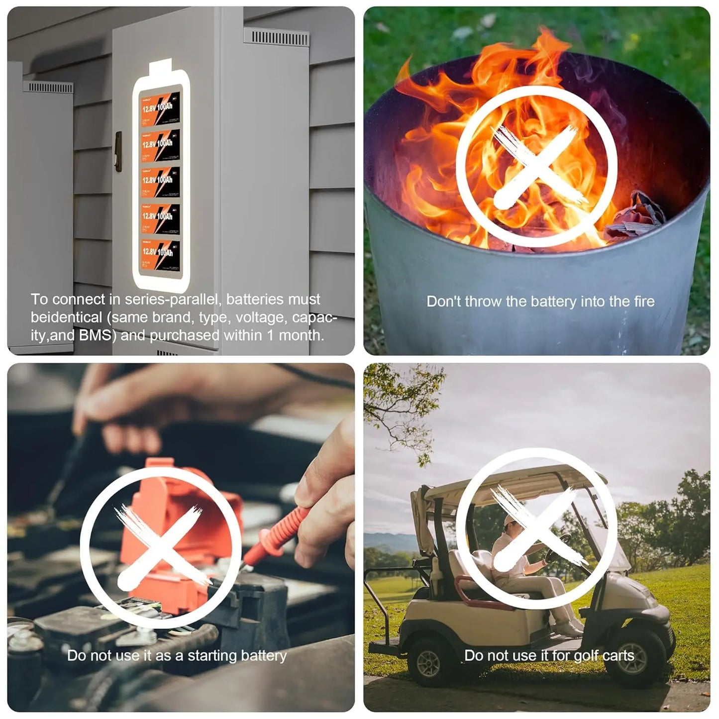 2 Packs 24V 100Ah LiFePO4 Battery with 100A BMS 2560Wh | 15000+ Deep Cycles Rechargeable Perfect for Off-Grid Solar, Customized
