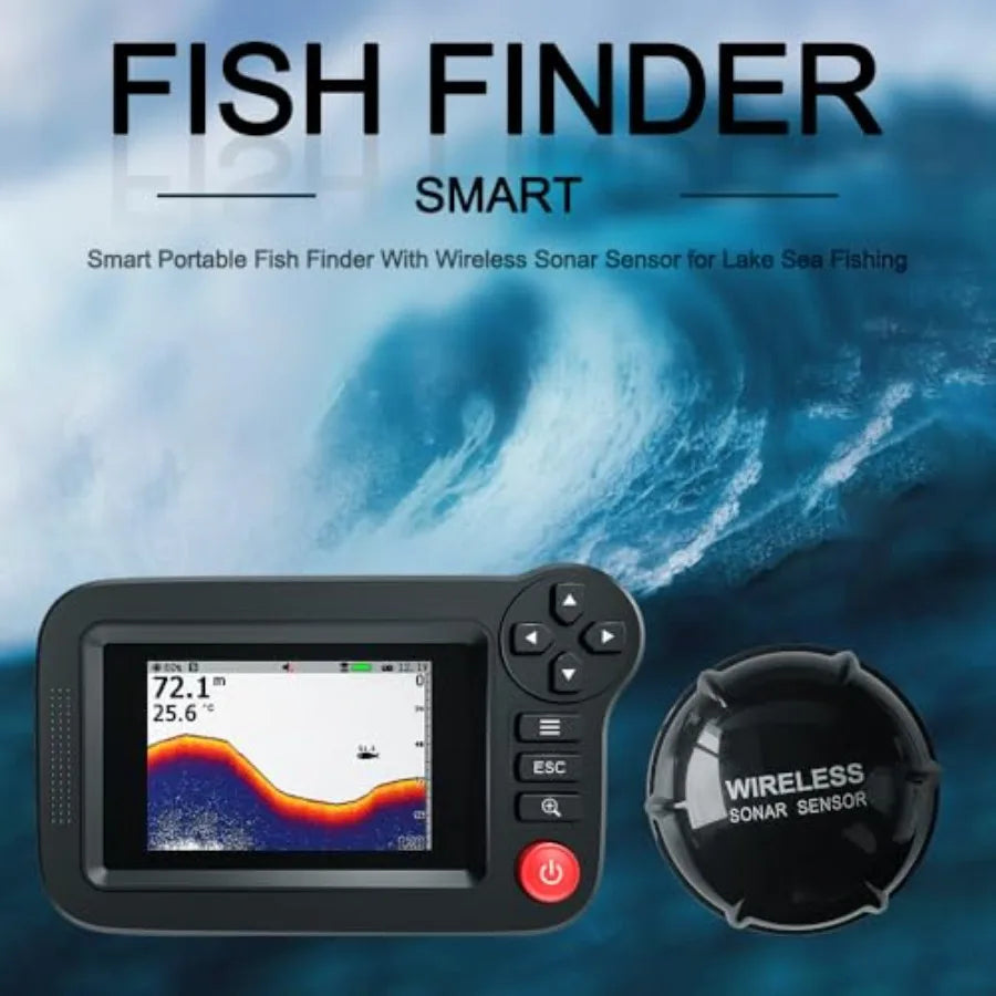 Portable Handheld Fish Finder LCD Display Transducer Kayak Fishing