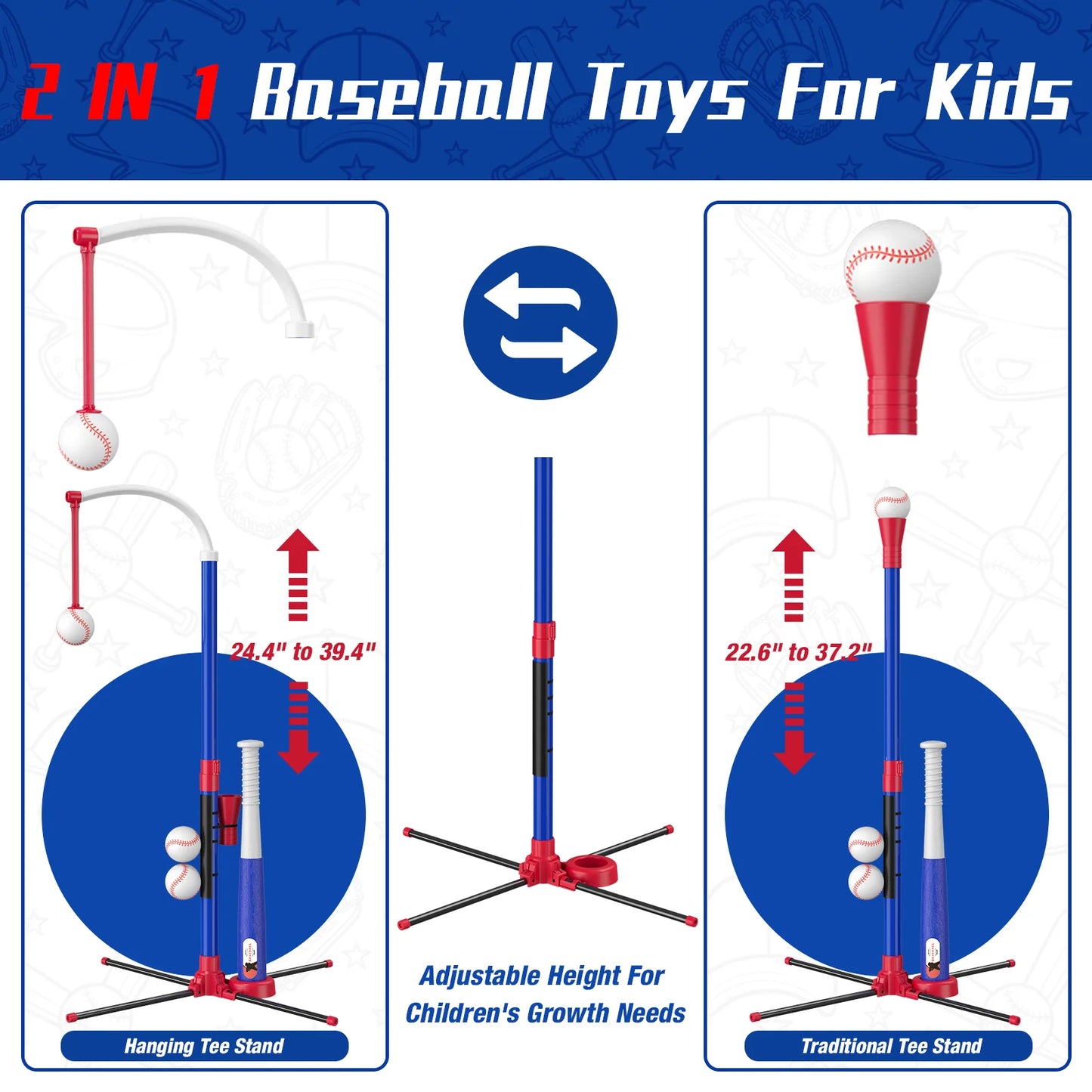 Hyes 3in1 Baseball Pitching Machine And Tee Stand For Kids